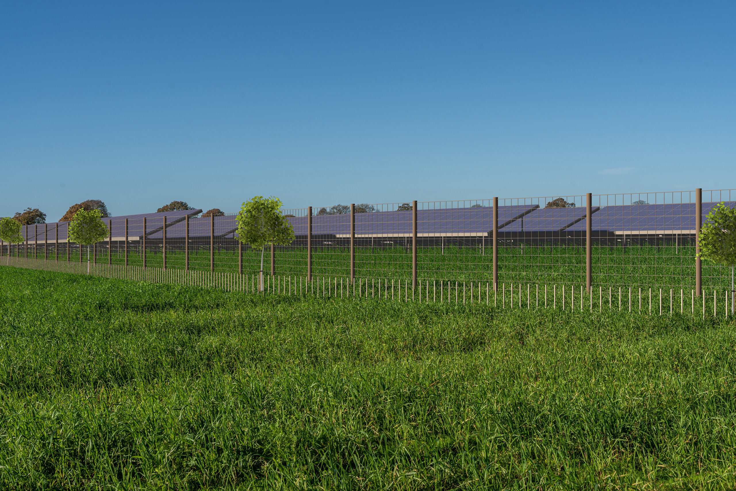 FTR project Knighton Solar Farm Visual 1 Photomontage Year 15